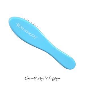 American Girl Authentic Wood Wire Hair Brush For Dolls blue 6" free ship